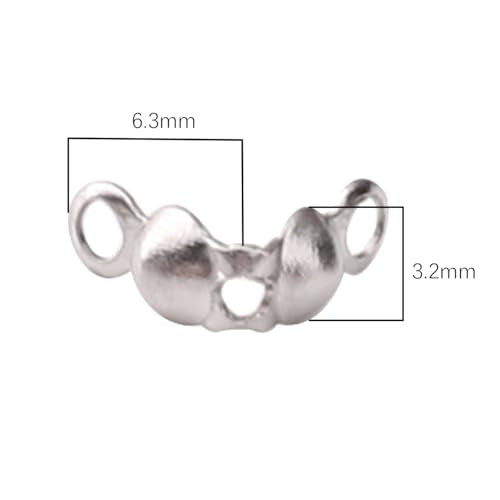 304 Stainless Steel End Caps 3.2x6.3mm 500pcs Knot Covers for Jewelry DIY Making and Repairing - color: End Caps, size: 3.2x6.3mm