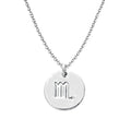 925 Sterling Silver Zodiac Necklace Disc Charm Necklace Gift for Your Wife Girlfriend or Family Member - style: Scorpio
