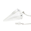 Justinstones Natural Clear Quartz Gemstone Rock Crystal Hexagonal Pointed Reiki Chakra Pendant Pendulum - color: Clear Quartz