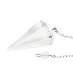 Justinstones Natural Clear Quartz Gemstone Rock Crystal Hexagonal Pointed Reiki Chakra Pendant Pendulum - color: Clear Quartz