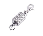 KONMAY 10 Sets Rhodium Screw-in Magnetic Necklace Clasps, Safety Magnetic Converter Clasps for Jewelry Making - color: Rhodium with Screw Patterns