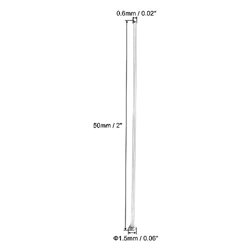 PATIKIL 500Pcs Flat Head Pins for Jewelry Making 50mm Stainless Steel Flat Head Pins Jewelry Head Pins for Craft Earring Bracelet Necklace Pendant Supplies 22 Gauge Silver - size: 50mm