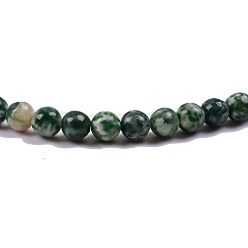 6mm Green Dot Jasper Natural Gemstone Beads for Jewelry Making Round Smooth Stone Beads 15"/Strand (Green Dot,6mm) - color: Green Dot Stone, size: 6mm
