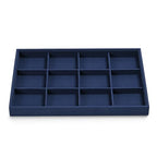 12 Grids Microfiber Jewelry Tray Bracelet Tray Bangle Tray Jewelry Display Tray Stackable Jewelry Trays for Bracelet Bangle Holder Watch Earring Brooches Display Tray (Blue) - color: Blue, size: 12 Grid