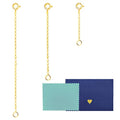 ADMITRY 925 Sterling Silver Necklace Extender, 3 Pcs 14k Gold Plated Durable Chain Extenders, Necklace Bracelet Anklet Jewelry Extension for Women (1 2 3 Inch) - color: Gold Plated Sterling Silver Necklace Extender