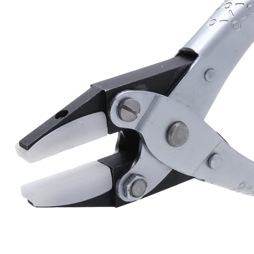 The Beadsmith Parallel Pliers – Double Nylon Flat Nose Jaws – Uniform Pressure to Provide a Consistent Grip – Textured Metal Handles – Replacement Jaws Included – Steel Tool for Jewelry Making - style: Nylon Flat Nose - 140mm