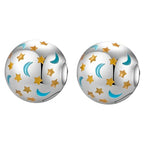 Clip Stopper Spacer Charms for Bracelets Necklaces, Compatible with Pandora,Jewery Mking DIY - style: Spacer Glow-in-the-dark Stars and Moon