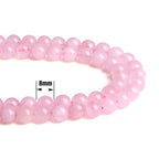 QINJIEJIE 100PCS Rose Quartz Beads 8mm Natural Stone Beads Round Loose Gemstone Bead for Bracelet Beading Crystal Jewelry Making DIY Necklace Earrings 0.32" - color: Rose Quartz, size: 100PCS