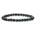Angelstones Handmade Natural Healing Gemstone 6mm Round Beads Stretch Crystal Bracelet 7 Inch Unisex - color: Blue Tiger Eye