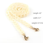 Aumey Clear White Black Brown Acrylic Chain Clutch Purse Strap Handles Bag Handbag Purse Replacement Chains 40 Inches - color: Yellow