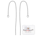 Beebeecraft 1 Box 10Pcs Platinum Plated Threader Earrings with 925 Sterling Silver Pins Pull Through Threaded Long Chain Drop Tassel with Loop 3.34inch - color: Platinum Color, size: 85mm