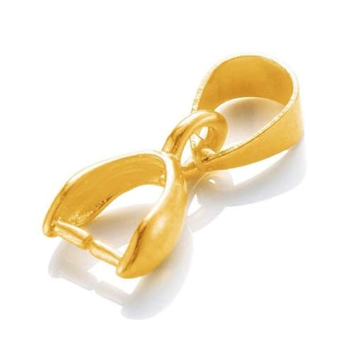 10pcs Adabele Real Yellow Gold Plated 925 Sterling Silver Pendant Clasp Pinch Bail 10.5mm (0.41 Inch) Small Clip Connector for DIY Craft Jewelry Making SS230-1 - color: Gold Plated Sterling Silver, size: 10.5mm/Small - 10pcs