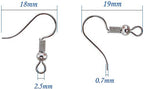 TOAOB 100pcs Earring Hooks Hypo Allergenic French Ear Wires with Ball and Coil 18mm Nickel Tone Fish Hook Earrings Making Supplies Jewelry Findings - color: Silver gray