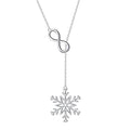 Long Necklace Sterling Silver Larait Bar Y Lariat Long Chain Drop Adjustable Necklace Gift for Her, 30" - style: Long Chain Snowflake Necklace