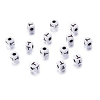 240pcs Opaque Acrylic Letter T Cube Beads White Plastic Alphabet Loose Spacer Square Beads 4-5mm for DIY Name Bracelet Necklace Jewelry Crafts Making Hole: 1.8mm - color: Letter T#White and Black