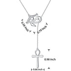 Long Necklace Sterling Silver Larait Bar Y Lariat Long Chain Drop Adjustable Necklace Gift for Her, 30" - style: Long Eye of Horus Necklace