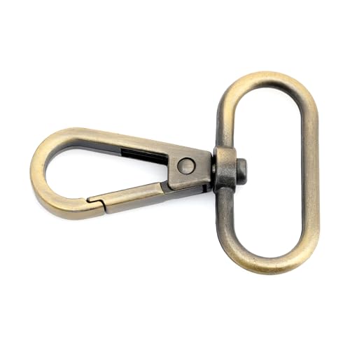 CRAFTMEMORE Snap Hook Swivel Push Gate Lobster Clasps Fashion Clips Purse Making FS10 Pack of 10 (Brushed Brass, 1-1/4 Inch) - color: Brushed Brass, size: 1-1/4 Inch