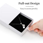 WRINGKIT 24 Pack White Cardboard Jewelry Gift Boxes Bulk, Square Jewelry Gift Boxes 3.5x3.5x1.2 Inch, Jewelries Packing Box with Lids Foam Cushion for Necklace Earring Bracelet Ring Display Storage