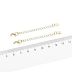 BEADIA 14K Gold Plated Extender Chains 75mm 20pcs 3D Star Extension Tail Chains for Jewelry Making Findings - color: 3D Star