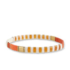 Tila Beaded Stretch Strand Bracelets for Women, Cute Boho Stackable Handmade Colorful Mixed Flat Square Beads Elastic Beach Surfer Bracelet Trendy Jewelry Friend Gift - color: 0901I