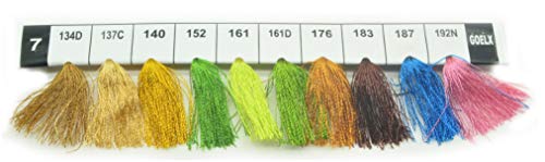 Goelx Silk Thread by Shade No for Jewelry, Tassel Making, Embroidery, Crafts, Shiny Soft Thread Spools - Golden - 140 - color: Golden - 140
