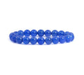 Adabele 1pc Natural Stretch Gemstone Bracelet 8mm (0.31") Bead 7" to 8.5 inch Healing Crystal Energy Quartz Chakra Jewelry Women Unisex Birthday Gift - color: Blue Agate, size: 8 inch