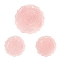 Justinstones 3pcs Carved Gemstone Flower Pendant Earrings Beads Set For Jewelry Making DIY 1.3 Inch & 1 Inch - color: Rose Quartz