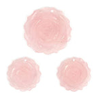 Justinstones 3pcs Carved Gemstone Flower Pendant Earrings Beads Set For Jewelry Making DIY 1.3 Inch & 1 Inch - color: Rose Quartz