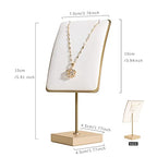 White jewelry necklace display for sale, gold necklace and earring holder, velvet jewelry organizer necklace hanger【White】 - color: White