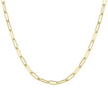 PAVOI 14K Gold Plated Curb Paperclip Box Sphere Bead Snake Herringbone and Figaro Chain Adjustable Necklace - style: Paperclip-L