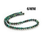 100Pcs Natural Stone Beads 6mm African Turquoise Round Gemstone Loose Beads with Elastic Bracelet String for Bracelets Necklace Jewelry Making - color: African Turquoise, size: 6mm