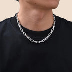 VNOX Paperclip Necklace for Men Women, 4.5/6.5/7mm Solid Diamond-Cut Chunky Stainless Steel Anchor Link Chain Mens Necklaces Jewelry Gifts, 18/20/22/24 Inchs - style: 7.5MM-Silver