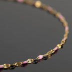 UMAOKANG 16.4ft Chains for Jewelry Making Stainless Steel Jewelry Making Supplies Pink Enamel Chain Roll with Jump Rings and Lobster Clasps - color: Gold-Pink