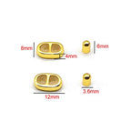 10Pcs Stopper Beads Brass Rubber Beads Slider Beads Insert Rubber Beads 2 Hole Adjustable Slider Clasps Round Beads with Column End Caps for DIY Leather Cord Bracelet, 3mm Hole