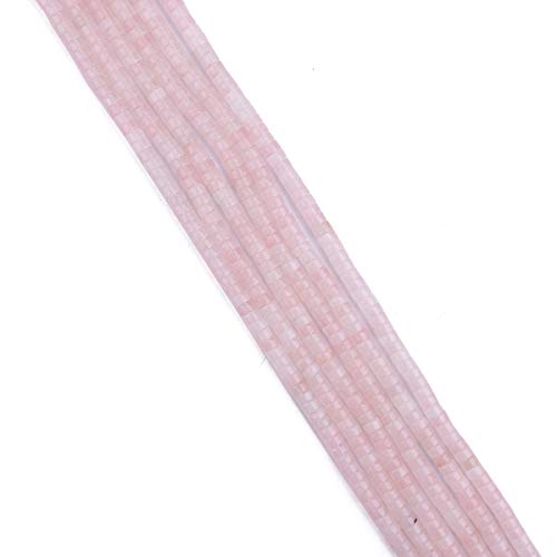 BEADIA Natural Rose Quarts Crystal Spacer Beads Caps Loose Semi Gemstone for Beading Jewelry Making 4mmx2mm 38cm - color: Rose Quarts Crystal, size: Round 4mm x 2mm