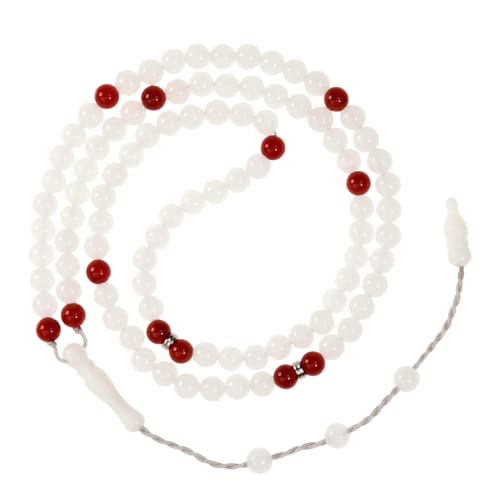 Tasbih Premium Muslim Prayer Beads Made with Natural Stone Beads for Daily Misbaha and Meditation (4mm (99 Beads), Jade, Milky) - color: Jade, Milky, size: 4mm (99 Beads)