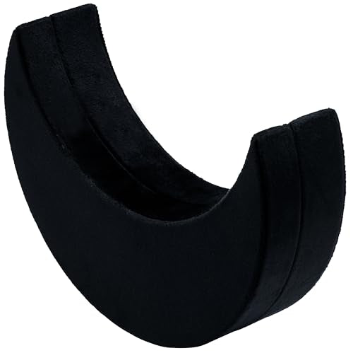 Velvet Multiple Ring Box Organizer Display Tray Crescent Moon Shape Jewelry Box Earring Holder Case for Wedding Birthday Christmas Day (Black and Red)