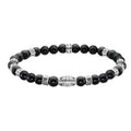 LeCalla Handmade Sterling Silver Mens Bracelets | Solid Italian 925 Chain Bracelets | Classic Designs Chain Bracelets for Men | Men's Silver Bracelet Gift for Dad, Boyfriend, Son - style: Stretchable Black Onyx Bead
