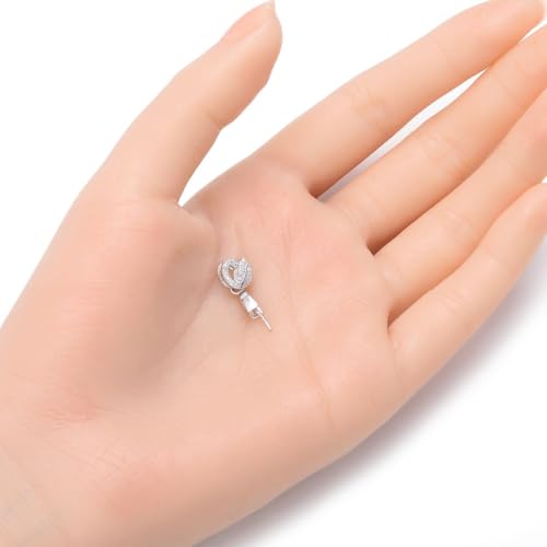 5pcs Adabele Authentic 925 Sterling Silver 15mm Swan Design Pendant Bails Cubic Zirconia Clip Tarnish Resistant for DIY Craft Jewelry Making SS202-3 - size: 15mm Swan Design Pinch Bail with CZ