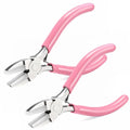 Mudder 2 Packs Nylon Nose Pliers Double Nylon Pliers Carbon Steel Jewelry DIY Tools for Beading Looping Shaping Wire Jewelry Making and Other Crafts, 5.3 Inch (Pink) - color: Pink