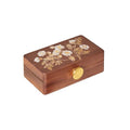 Travel Jewelry Case Small Wood Jewelry Organizer Jewelry Box for Women (Nut-Brown Print) - color: Nut-Brown Print