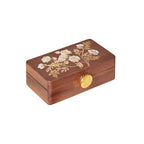 Travel Jewelry Case Small Wood Jewelry Organizer Jewelry Box for Women (Nut-Brown Print) - color: Nut-Brown Print