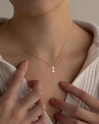 Pearl Necklace for Women- 14K Gold-plated/White Gold-plated Dainty Pearl Necklace for Women - color: Gold CZ pearl 371