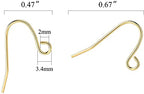 200 Pack Gold Earring Hooks Wires Supplies for Jewelry Making Earrings Findings for Jewelry Making Kit - color: Yellow Gold