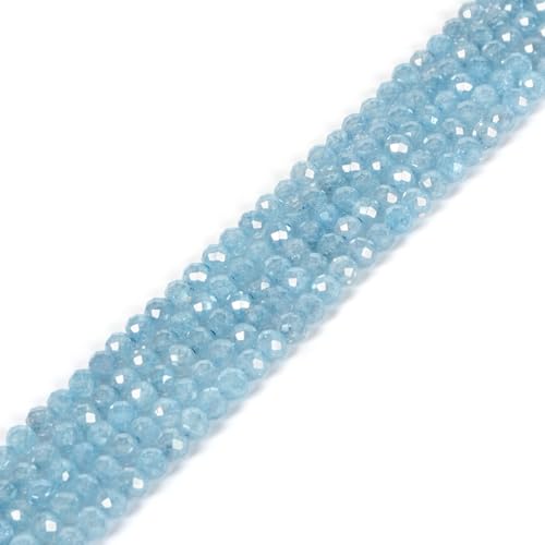 3mm Aqua Blue Crackle Zircon Faceted Gemstone Round Loose Beads Strand 15.5-16" DIY Jewelry Making - color: Aqua Blue Crackle Zircon