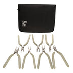 The Beadsmith Wire Elements Tool Set - 7-Piece Kit (Round Nose, Bent Chain Nose, Flush Cutter, Flat Nose, Nylon Jaw Flat Nose, Chain Nose & Wire Looper), Polished Steel Head with Comfort Grip Handle - style: 7 Piece Kit