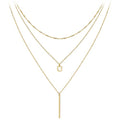 Aisansty Dainty Layered Choker Necklaces Handmade Coin Tube Star Pearl Pendant Multilayer Adjustable Layering Chain Gold Plated Necklaces Set for Women - color: Gold, style: Gold-Lip&Bar