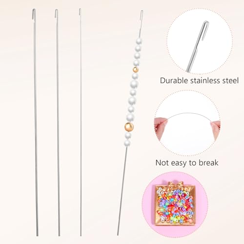 Nogeqi 4 Pcs Beading Needles for Jewelry Making,4 Thickness Styles Bead Spinner Needles,Bead Threader,Needle-Free Beading Supplies for Beaded Bracelets, Necklaces, DIY Handmade(Thin Needle)
