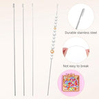 Nogeqi 4 Pcs Beading Needles for Jewelry Making,4 Thickness Styles Bead Spinner Needles,Bead Threader,Needle-Free Beading Supplies for Beaded Bracelets, Necklaces, DIY Handmade(Thin Needle)