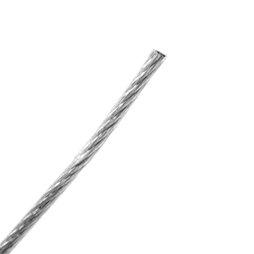 Mandala Crafts 49 Strand Beading Wire for Jewelry Making - 98 FT 24 Gauge Stainless Steel Braided Tiger Tail Wire for Bead Stringing - size: 49 Strands 24 Gauge 0.5MM 98FT